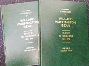 Autobiography of Willard Washington Bean – Exploits of The Fighting Parson, 1868-1949 — 2 Volume Set — Compiled by Vicki Bean Topliff — Two Large Green Hardcover Books