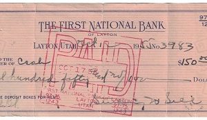 1955 ~ Check Signed by Sterling W. Sill