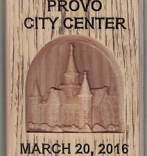 Plaque:  Provo City Center, March 20, 2016 ~ [later the Provo City Center Temple]