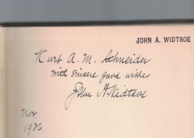 In Search of Truth ~ Signed by John A. Widtsoe!