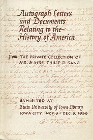 Autograph Letters and Documents Relating to the History of America – Philip D. Sang