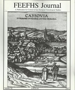 FEEFHS Journal: Volume 11, 2003 – Thomas K. Edlund