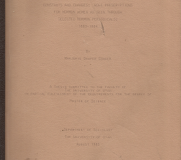 Constants and Changes: Role Prescriptions for Mormon Women – Marjorie Draper Conder