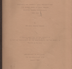 Constants and Changes: Role Prescriptions for Mormon Women - Marjorie Draper Conder