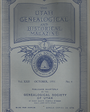 The Utah Genealogical and Historical Magazine: Vol. 22, No.4, October, 1931