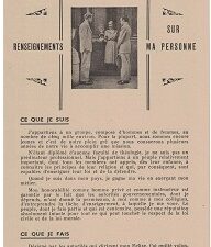 4-Page French Pamphlet ~ Renseignements Sur Ma Personne ~ John A. Widtsoe ~ Serie Centenaire No.1