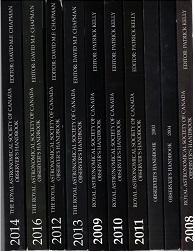 The Royal Astronimical Society of Canada Observer’s Handbook 10 vols. (includes years 2003, 2004, 2008, 2009, 2010, 2011, 2012, 2013, 2014 & 2016)
