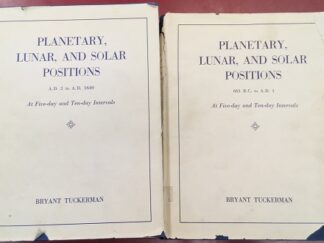 Planetary, Lunar, and Solars Positions[2 Volume Set] – Bryant Tuckerman