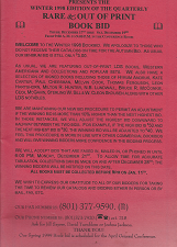 Provo Deseret Industries: Rare & Out of Print Book Bid: Winter 1998 Quarterly