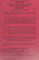 Provo Deseret Industries: Rare & Out of Print Book Bid: Winter 1998 Quarterly