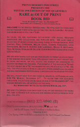 Provo Deseret Industries: Rare & Out of Print Book Bid: Winter 1998 Quarterly