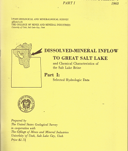 Water-Resources Bulletin 3, Part 1, 1963: Dissolved-Mineral inflow to Great Salt Lake