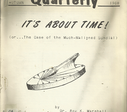 Columbia Science Museum Quarterly: Autumn 1968, It’s About Time! – Roy K. Marshall
