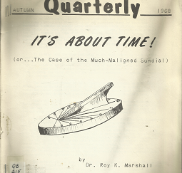Columbia Science Museum Quarterly: Autumn 1968, It’s About Time! – Roy K. Marshall