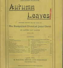 Autumn Leaves: April, 1889 ~ Edited and Published by M. Walker