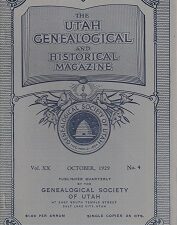 October 1929 ~ The Utah Genealogical and Historical Magazine ~ Vol. 20, No. 4