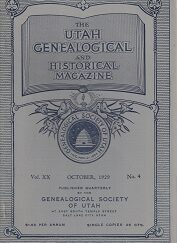 October 1929 ~ The Utah Genealogical and Historical Magazine ~ Vol. 20, No. 4