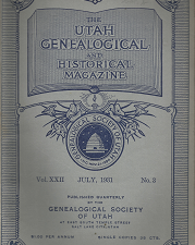 The Utah Genealogical and Historical Magazine: Volume 22, Number 3, July 1931