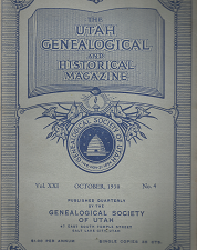 The Utah Genealogical and Historical Magazine: Volume 21, Number 4, October 1930