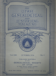 The Utah Genealogical and Historical Magazine: Volume 21, Number 4, October 1930