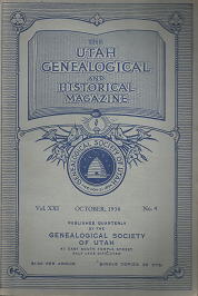 The Utah Genealogical and Historical Magazine: Volume 21, Number 4, October 1930