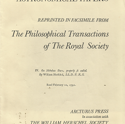 Sir William Herschel Astronomical Papers: 4, On Nebulous Stars, February 10, 1791
