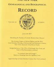 The New York Genealogical and Biographical Record: Volume 148, Number 1, January 2017