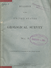 Bulletin of the United States Geological Survey: No. 5: A Dictionary of Altitudes in the United States (1884) ~ by the Department of the Interior