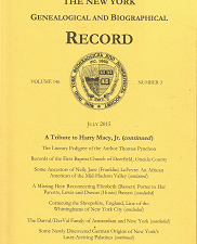 The New York Genealogical and Biographical Record: Volume 146, Number 3, July 2015