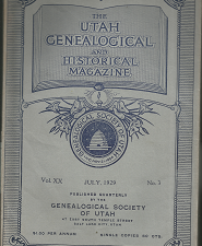 The Utah Genealogical and Historical Magazine: Volume 20, Number 3, July 1929