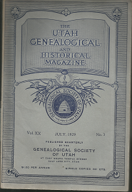 The Utah Genealogical and Historical Magazine: Volume 20, Number 3, July 1929