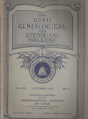 The Utah Genealogical and Historical Magazine: Volume 19, Number 4, October 1928