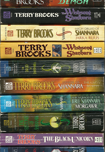10 Terry Brooks Paperback Books — [Set] — First King of Shannara, Genesis of Shannara, Sword of Shannara, Wishsong, Elf Queen, Black Unicorn, Knight of the Word, Talismans, Princess of Landover, Angel Fire East
