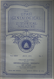 The Utah Genealogical and Historical Magazine: Volume 24, Number 3, July 1933