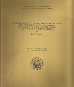 Geologic Map of the Southwest Quarter of the Gunsight Butte Quadrangle: Map MF-206 – Fred Petersen
