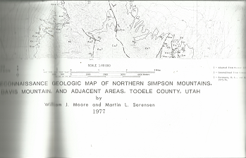 Reconnaissance Geologic Map of Northern Simpson Mountains: Map MF-905 – William J. Moore & Martin L. Sorensen