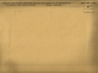 Rowley and Others: Geologic Map of Vernal 1x2 Quadrangle, Utah: Map MF-1163