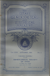 The Utah Genealogical and Historical Magazine: Volume 25, Number 4, October 1934