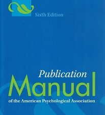 Publication Manual of the American Psychological Association ~ Softcover Binding ~ ISBN: 9781433805615 ~ 6th Edition