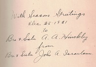 1908 Book Presented to Alonzo A. Hinckley, Mormon Apostle ~ Uncle to President Gordon B. Hinckley