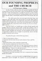 Our Founding Prophets and The Church ~ Lynn L. Bishop ~ Booklet