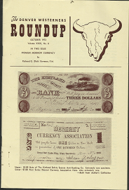 The Denver Westerners Roundup: October 1973, Volume 29, Number 8 – Richard G. Bowman