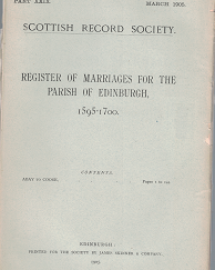 Scottish Record Society: Register of Marriages for the Parish of Edinburgh, Collection of Nine [Set]