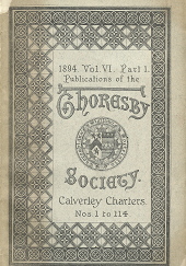 Thoresby Society: Volume 6, Part 1, 1984