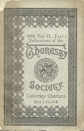 Thoresby Society: Volume 6, Part 1, 1984