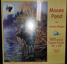 Moose Pond ~ 500 Piece Jigsaw Puzzle 18″x24″ Item No. 28487 ~ James Meger ~ NEW!