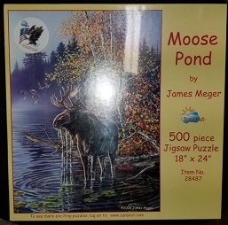 Moose Pond ~ 500 Piece Jigsaw Puzzle 18″x24″ Item No. 28487 ~ James Meger ~ NEW!