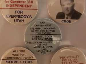 5 Utah Political Pins ~ Merrill Cook