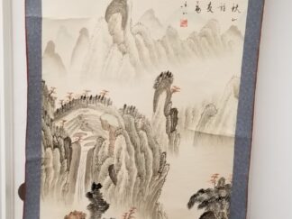 26" x 71" Japanese Paper Wall Hanging Art Scroll ~ Rolls Up!