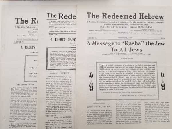 1926-1927 ~ 3 Issues of The Redeemed Hebrew, by B. H. Roberts ~ Extremely Rare!